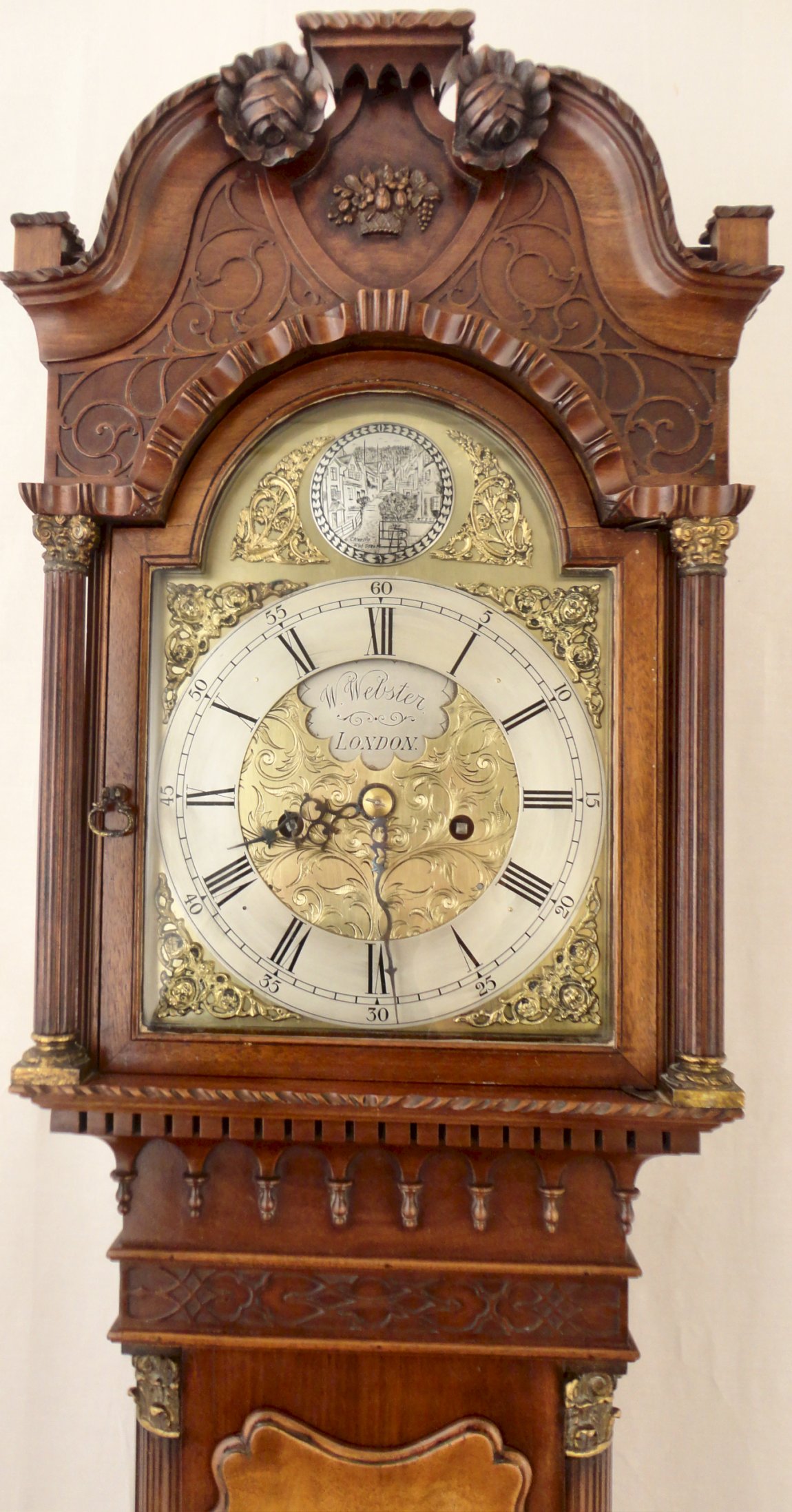 Small antique mahogany style longcase clock Circa 1920 Ian